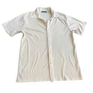 Positano Vintage Ribbed Button-Up Shirt - Made in USA - Men’s Short Sleeve